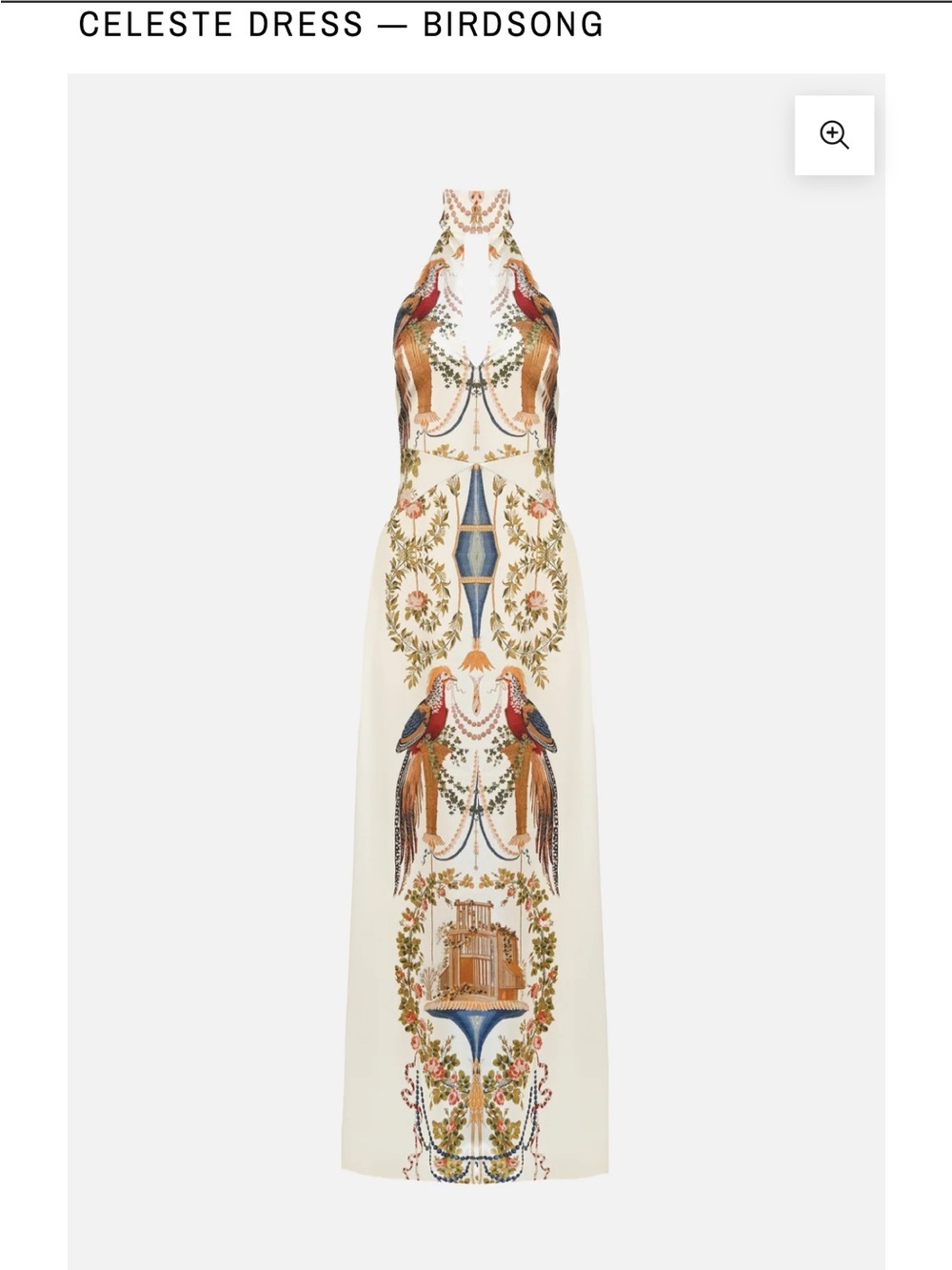 Celeste Halter Maxi Dress by Yellow the label Ivory with pheasant Ethereal print